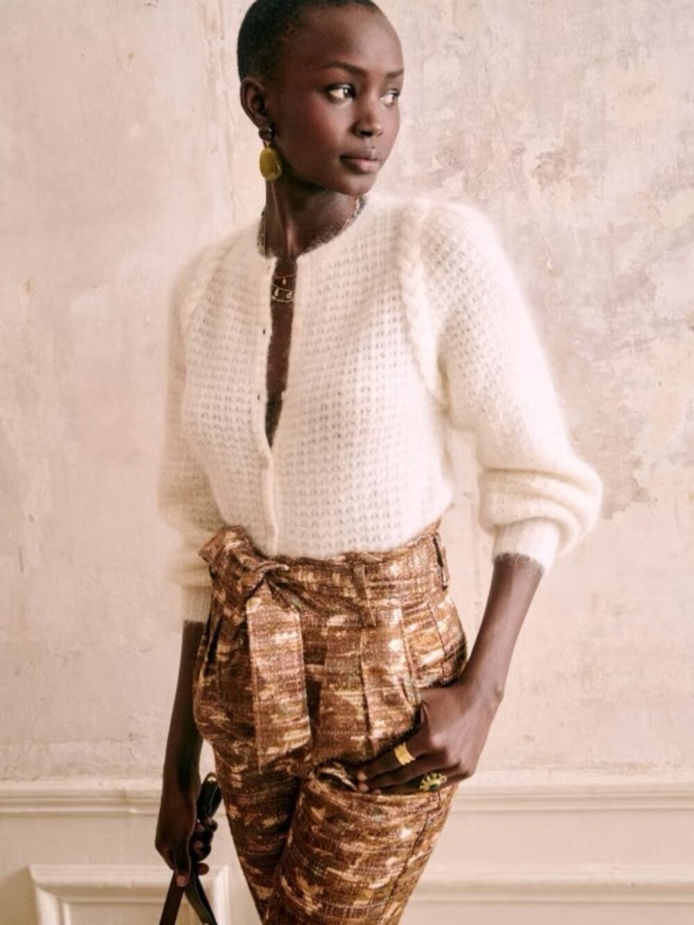 Sezane Anouk Jumper Sweater Cardigan Size XS Ecru Cream Off White - Picture 11 of 12